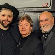 Three piece band, McDonald's Farm in the Cavern Club dressing room