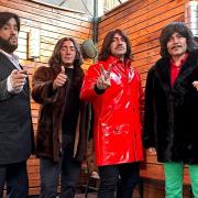 The Batles, Beatles tribute from Chile, in their rooftop costumes